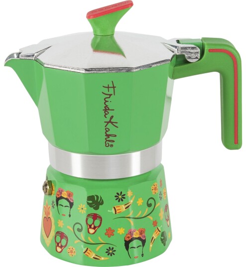 Pedrini Frida Kahlo Espressokanne 3 kopper   Gr??nn