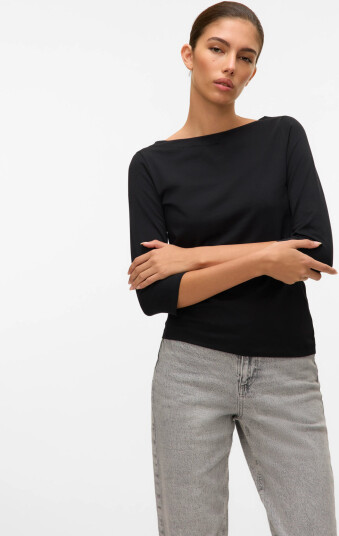Vero Moda Vmpanda Modal 3/4 Top Jrs Noos   Black   S