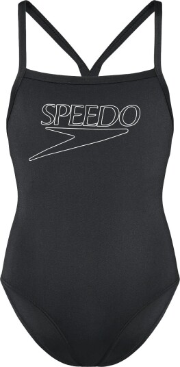 Speedo Endurance+ Logo Thinstrap Swimsuit   ANTHRACITE   16