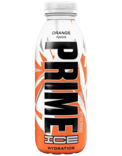 Prime Orange Chill Flavour Ice Hydration Bottle Sukkerfri og Koffeinfri Sportsdrikke 500 ml UK Import