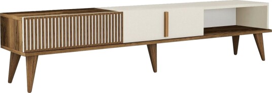 Lissione Tv-benk 180 cm - Valnøtt/Krem Lissione Tv-benk 180 cm - Valnøtt/Krem