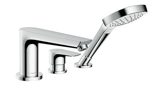 Hansgrohe Talis E 3-hulls karbatteri For montering på karkant, Krom Hansgrohe Talis E 3-hulls karbatteri For montering på karkant, Krom