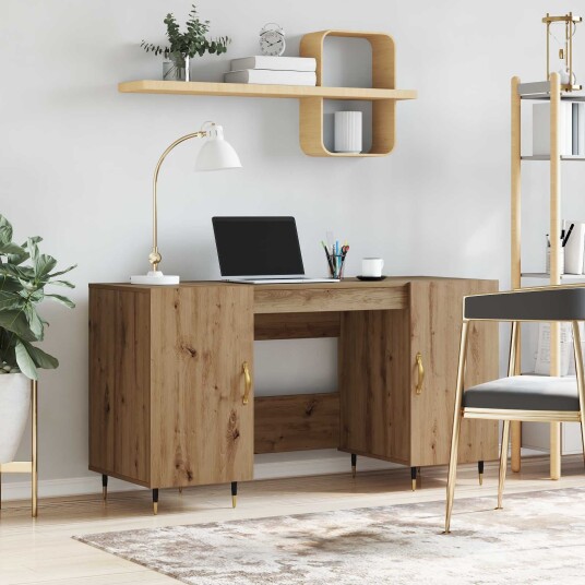 Skrivebord med dør artisan eik 140 x 50 x 75 cm Konstruert tre