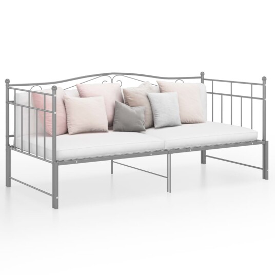 vidaXL Uttrekkbar ramme til sovesofa grå metall 90x200 cm