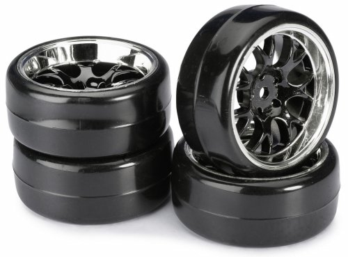 Absima 2510041 Wheel Set Drift LP Comb / Profile B Black/ Chrome
