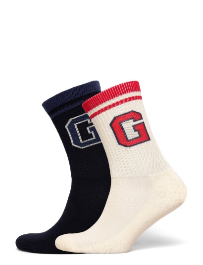 Gant Kids 2 Pack Tipped G Sports Sock Navy ONE SIZE Gant Kids 2 Pack Tipped G Sports Sock Navy ONE SIZE