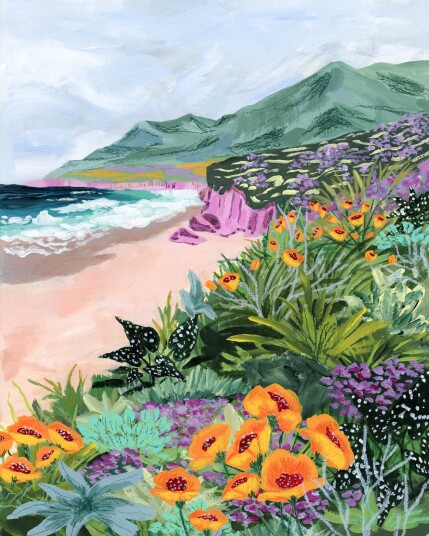 Plakat Blomstrende Strandlandskap Plakat Blomstrende Strandlandskap