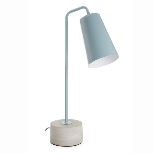 Bordlampe i petrolfarget stål