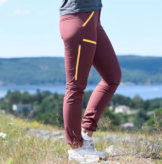 Breheim Storronden Turbukse Dame Burgunder med gul zip