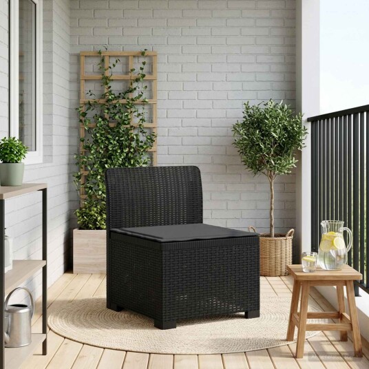 vidaXL 1 seters Hage Sofa med Pute Rattan Utseende PP Antrasitt
