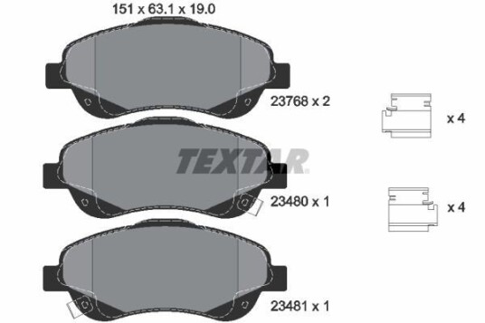 Bremseklosser TEXTAR 2376802 Bremseklosser TEXTAR 2376802