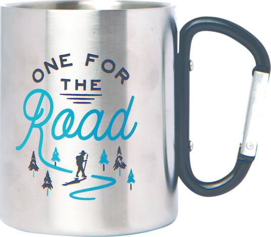 Gentlemen"s Hardware Carabiner Mug   One For The Road   Silver   ONE SIZE