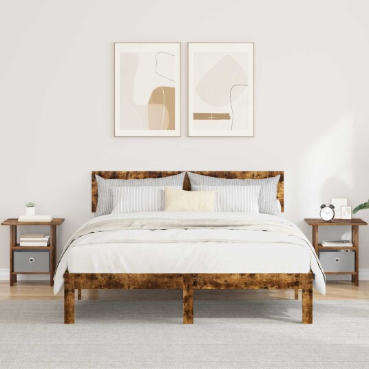  Nattbord 2 pcs Røkt eik 41 x 40 x 45 cm Konstruert tre