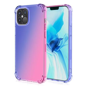 iPhone 15 Gradient Støtsikkert TPU-deksel Blå / Rosa