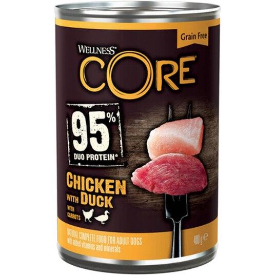 Hund Adult 95 % Duo Protein Kylling & And 400 G X 6