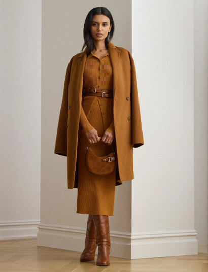Lauren Ralph Lauren Rib-Knit Long-Sleeve Polo Cardigan - Orange - XL Lauren Ralph Lauren Rib-Knit Long-Sleeve Polo Cardigan - Orange - XL