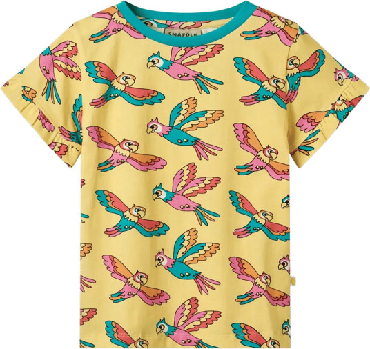 Småfolk T Shirt With Parrots Yellow 98 104