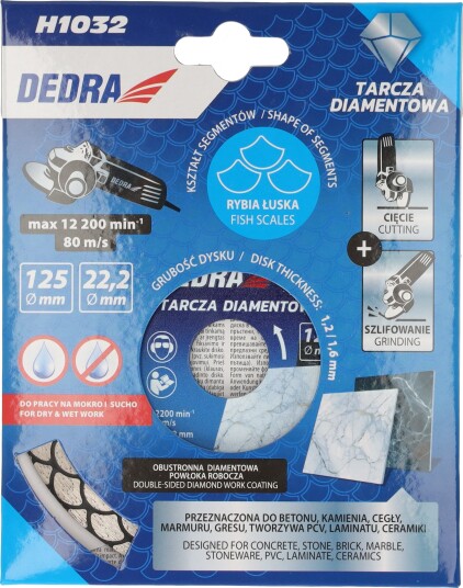 Dedra H1032 Diamantkappeskive - Ø125mm, Ø22,2mm - 10 Stk.
