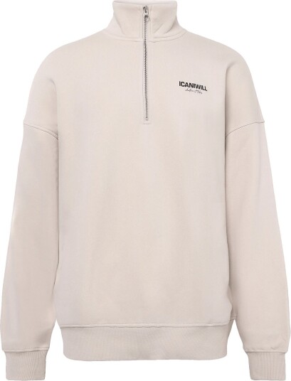 ICANIWILL Everyday 1/4 Zip Sweatshirt Print M   Beige   M