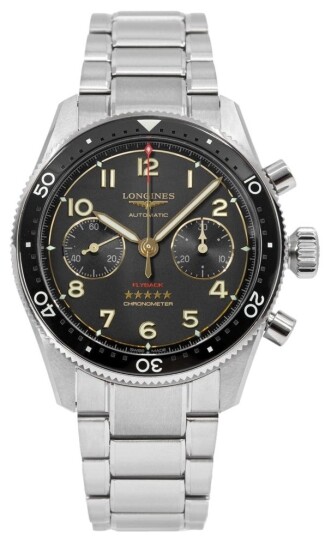 Longines Herreklokke L3.821.1.53.6 Spirit Flyback Sort/Stål Ø42 mm Longines Herreklokke L3.821.1.53.6 Spirit Flyback Sort/Stål Ø42 mm