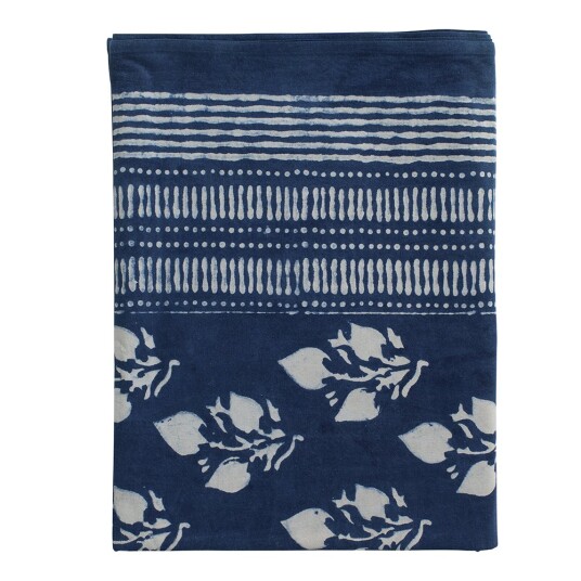 Chamois Indigo bordduk 150x230 cm leaf