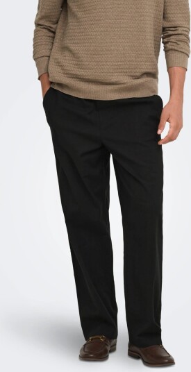 ONLY & SONS Onsfade Loose Slub 0571 Pants Vd Black L
