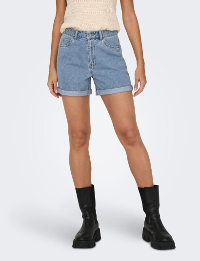 ONLY Onlvega Hw Mom Dnm Shorts Noos - Blue - S ONLY Onlvega Hw Mom Dnm Shorts Noos - Blue - S
