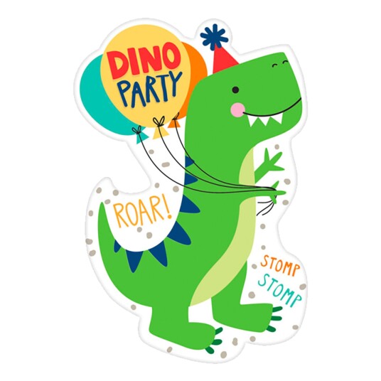 Amscan International Invitasjonskort Dino Party - 8-pakning