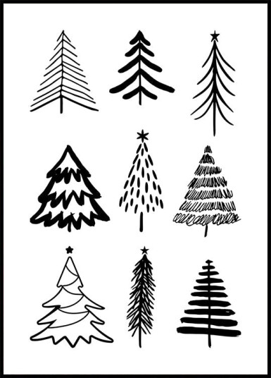 Christmas Trees 3 Poster Plakat / 21x30cm