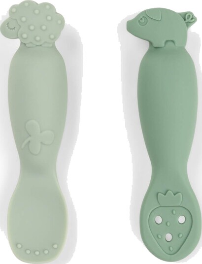 Done by Deer Learning Spoon Set Tiny Farm Green