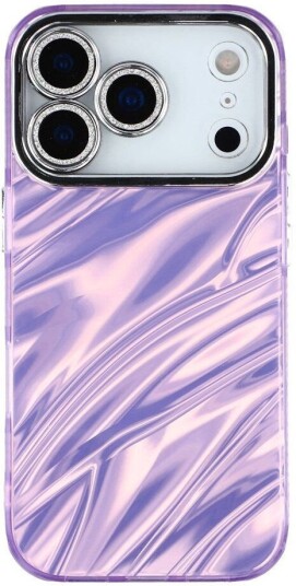 EIDERWOOD iPhone 17 Pro Max Hybrid Plast Deksel m. Innebygd Kameralinsebeskyttelse Bølget Mønster / Lilla