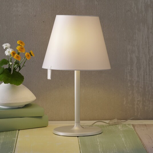 Bordlampe Artemide Melampo notte Hvit Stue Stoff / Tekstil Design 40 Hvit