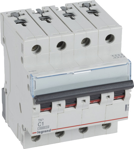 Legrand TX³ MCB automatsikring C1 4P 4M 10/10KA
