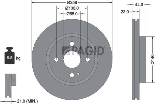 PAGID 54668NC Bremseskive
