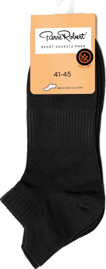 Pierre Robert Sport Ankle Socks Mesh & Silicone X2 Black 41 45 Pierre Robert Sport Ankle Socks Mesh & Silicone X2 Black 41 45