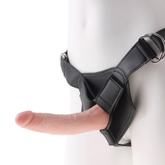 King Cock Dildo 18 cm med strap-on seler - Beige King Cock Dildo 18 cm med strap-on seler - Beige