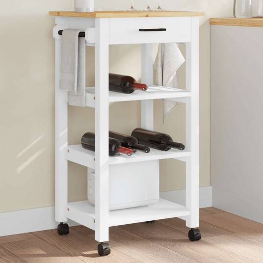 Kjøkkenvogn MONZA 48x40x90 cm heltre furu 376081 Kjøkkenvogn MONZA 48x40x90 cm heltre furu 376081