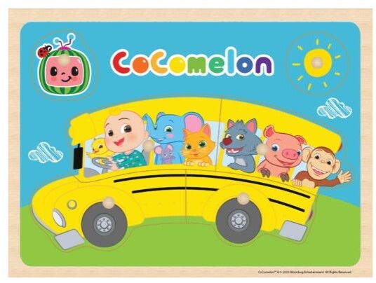 Cocomelon Knoppuslespil I Træ 6 Brikker