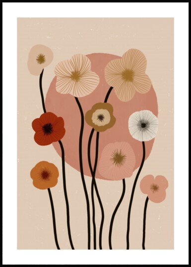 Boho Floral Sunset Plakat / 70x100 Boho Floral Sunset Plakat / 70x100