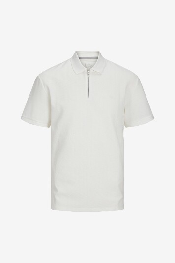 Jack & Jones Junior T skjorte jprccJohnny Half Zip SS Polo Jnr Hvit