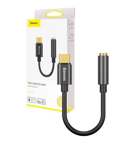 Baseus USB-C til 3.5 mm Lydadapter - Svart