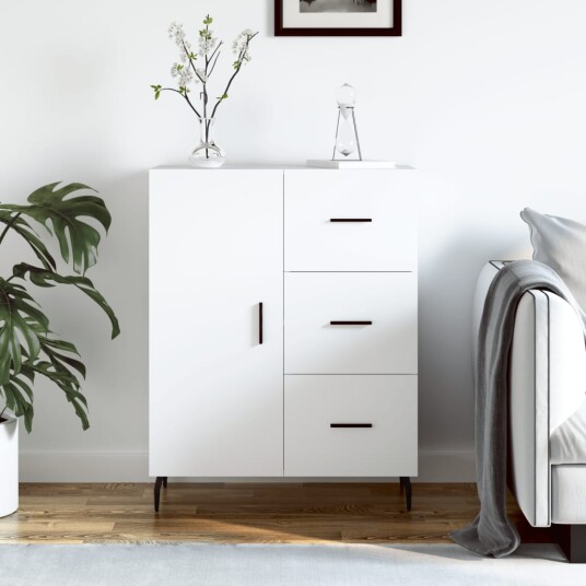 vidaXL Skjenk hvit 69,5x34x90 cm konstruert tre vidaXL Skjenk hvit 69,5x34x90 cm konstruert tre