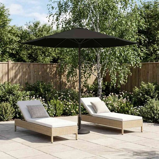 vidaXL Hageparasol 230 x 230 cm Polyester Rektangulær Svart