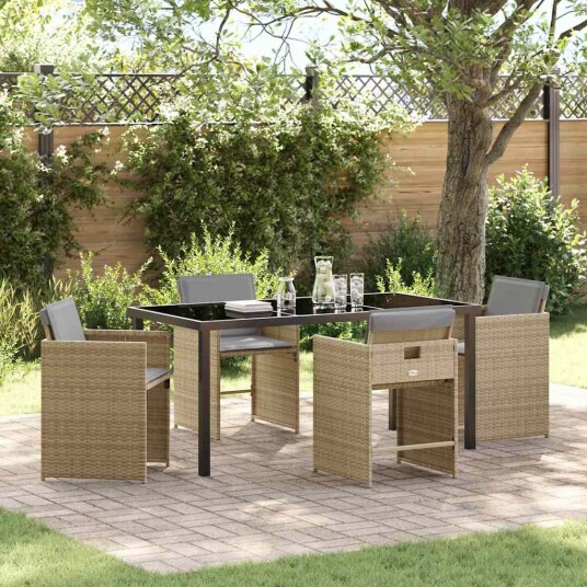 Hage Spisegruppe 5 pcs Beige polyrotting