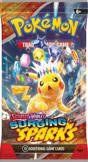 Pokémon Surging Sparks Boosterpakke med 10 kort og energi