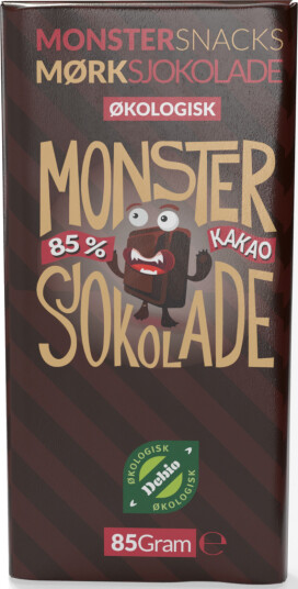 Monster Økologisk Fair Trade 85% Mørk Sjokolade 85g Monster Økologisk Fair Trade 85% Mørk Sjokolade 85g