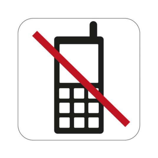Habo Outlet Telefonforbud Vinyl Skilt