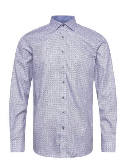 Lindbergh Black Aop Twill Shirt L/S Blue XL
