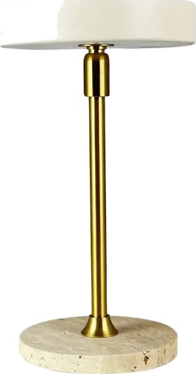 Dyberg Larsen Moonlight Led Mini Genopladelig Bordlampe   Beige/Travertin   Multi/patterned   