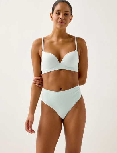 Lindex Bra Malva Seamless Rib Green C x 80